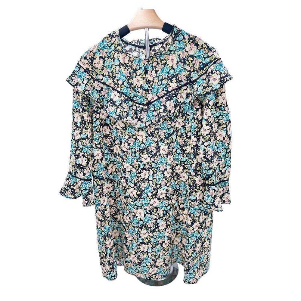 ZARA Black‎ Floral Cottage Mini Dress
